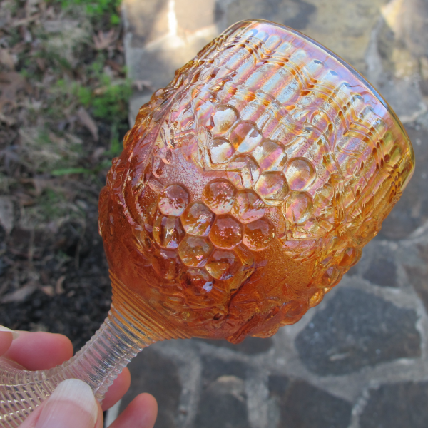 Antique Imperial Marigold Imperial Grape Carnival Glass Water Goblet