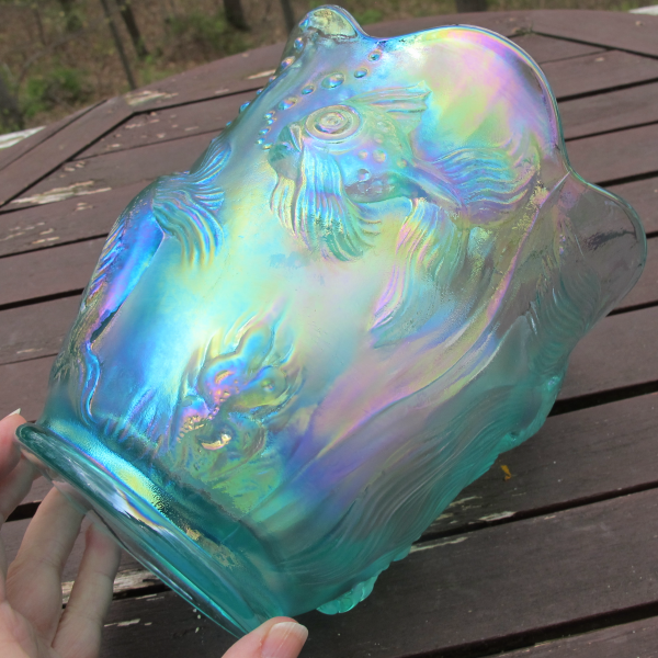 Fenton Ice Blue Atlantis Carnival Glass Vase
