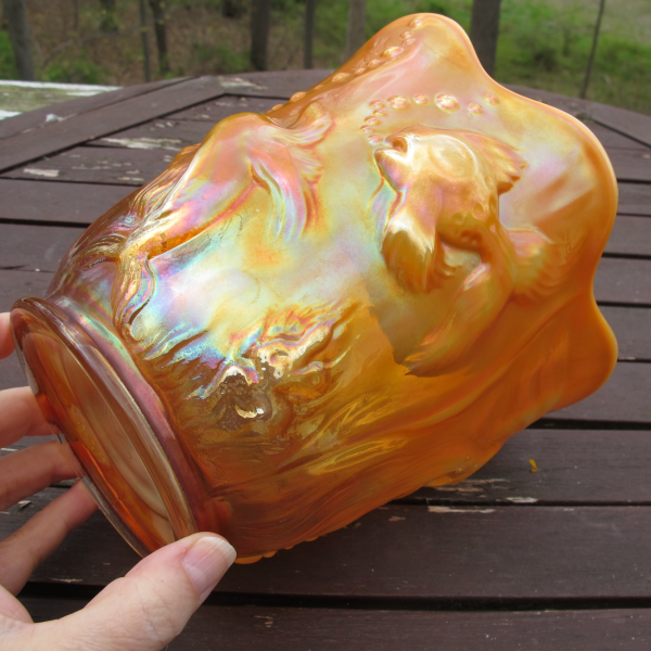 Fenton Peach Opal Atlantis Carnival Glass Vase