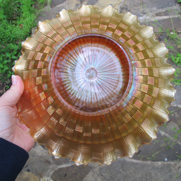 Antique Northwood Stippled Rays Marigold Carnival Glass PCE Bowl