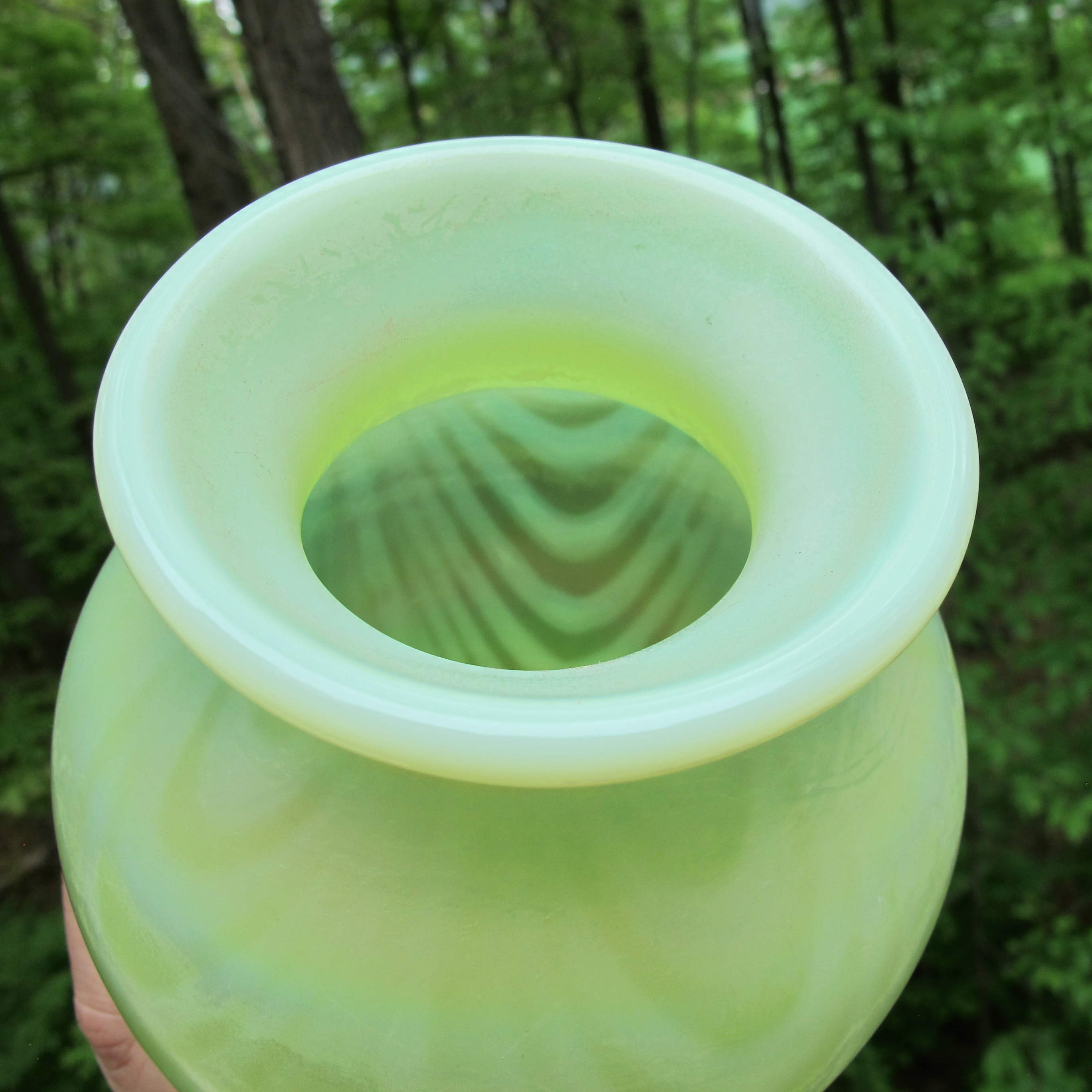 Fenton Topaz Vaseline Opal Iridescent Art Carnival Glass