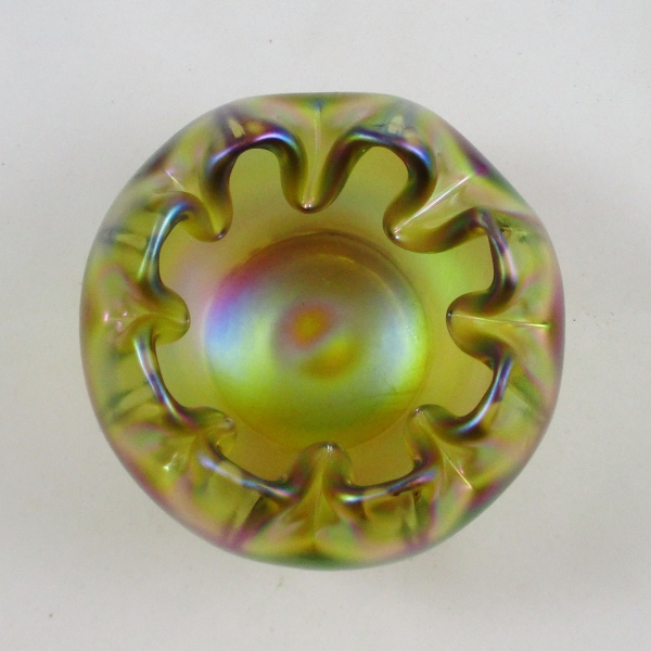Fenton Autumn Gold Carnival Glass Rosebowl #8454 AQ