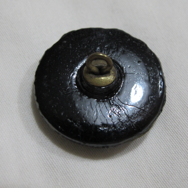 Antique Black Amethyst Carnival Glass Button Iridescent Luster – Elegant Beads