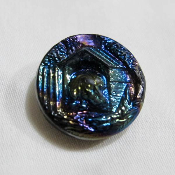 Antique Black Amethyst Carnival Glass Button Iridescent Luster – Rover at Home #164