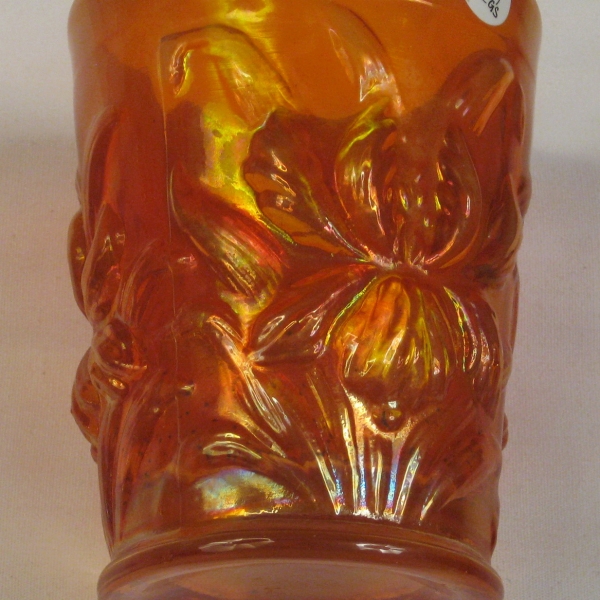Fenton Marigold Opal Heavy Iris Carnival Glass Tumbler