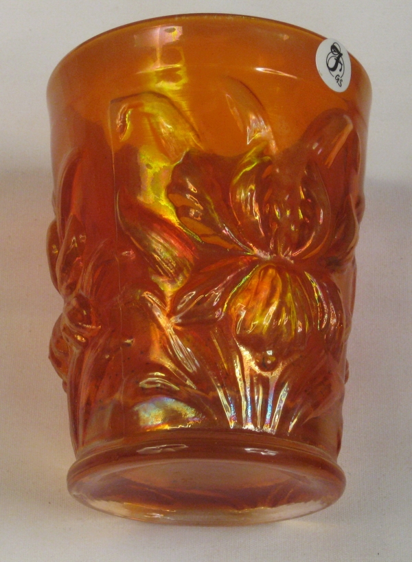 Fenton Marigold Opal Heavy Iris Carnival Glass Tumbler