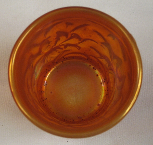 Fenton Marigold Opal Heavy Iris Carnival Glass Tumbler