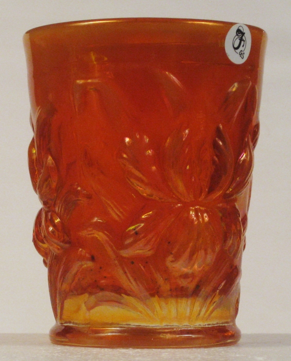 Fenton Marigold Opal Heavy Iris Carnival Glass Tumbler