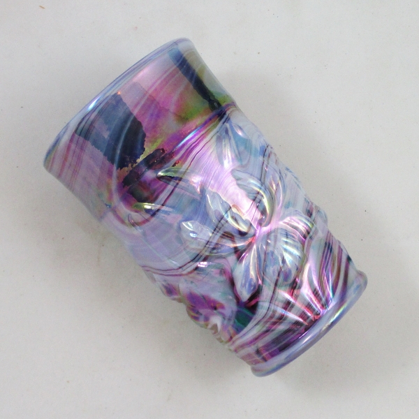 Gibson Purple Slag Heavy Iris Carnival Glass Tumbler