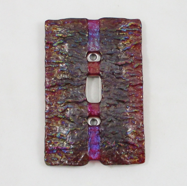 Unknown Fused Red Art Glass Wall Light Switch Plate