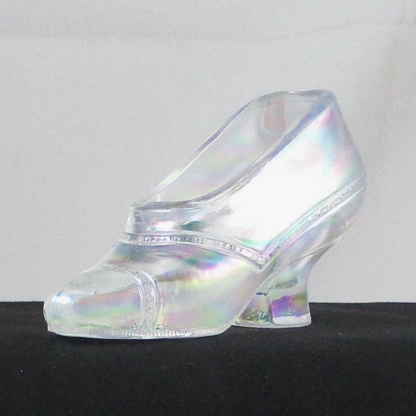 US Glass? Ladies Shoe White Carnival Glass Slipper