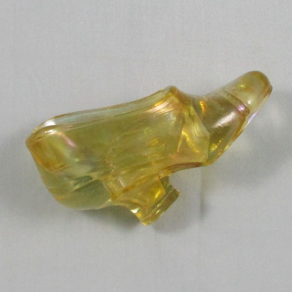 Antique US Glass Ladies Shoe Marigold Carnival Glass Slipper