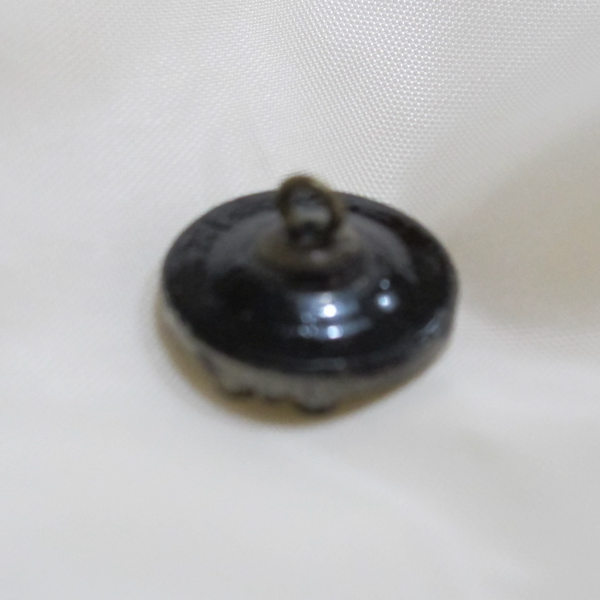 Antique Black Amethyst Carnival Glass Button Iridescent Luster - Eastern Shrine