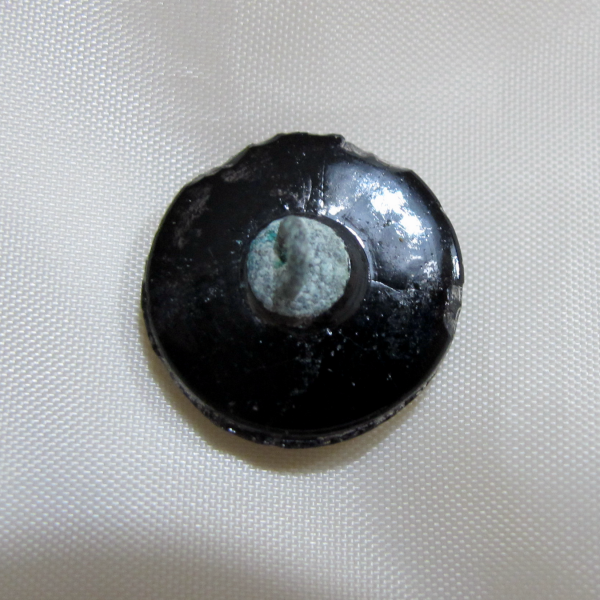 Antique Black Amethyst Carnival Glass Button Iridescent Luster – Crescents & Fleur de lis