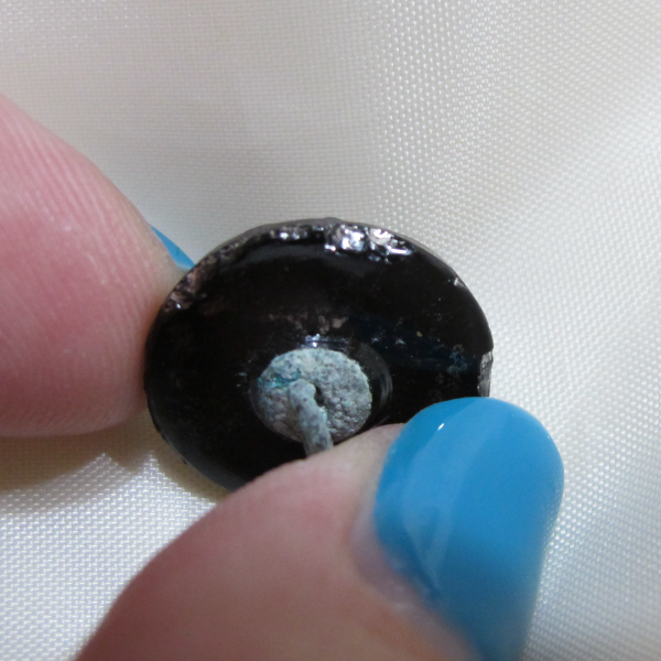 Antique Black Amethyst Carnival Glass Button Iridescent Luster – Crescents & Fleur de lis