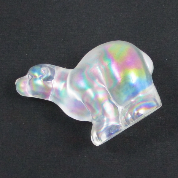 Fenton Ice White Carnival Glass POLAR BEAR #35109 Figurine / Paperweight Animal