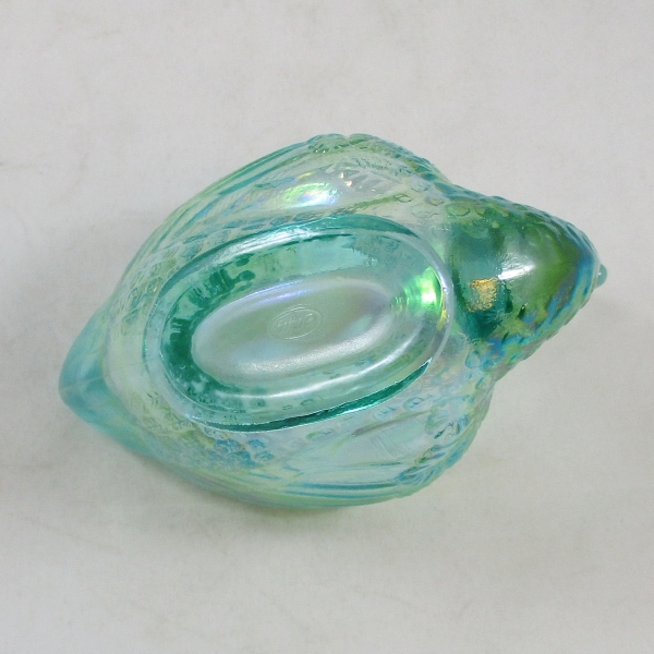 Fenton Ice Green Opal Carnival Glass Pastel Swan Salt