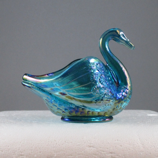 Fenton Persian Pearl Carnival Glass Pastel Swan Salt