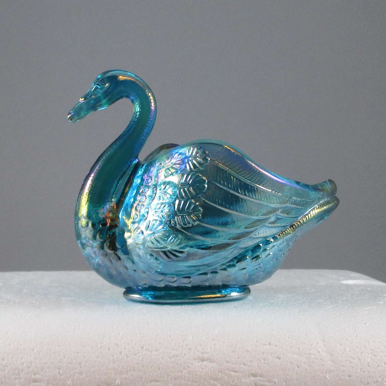 Fenton Persian Pearl Carnival Glass Pastel Swan Salt Carnival Glass