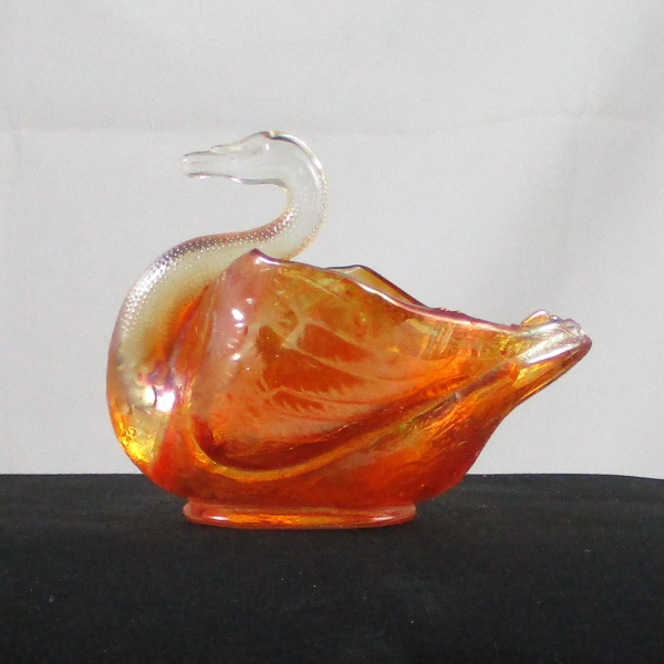 Dugan Marigold Glass Swan Salt