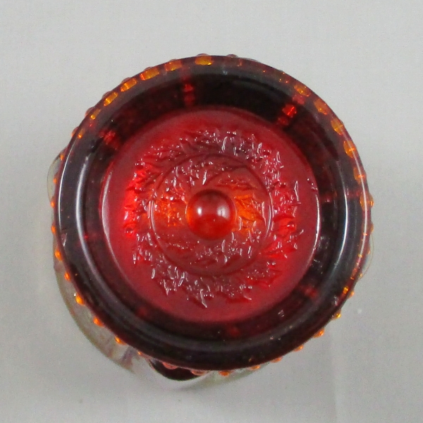 St. Clair Red Holly Band Carnival Glass Tumbler