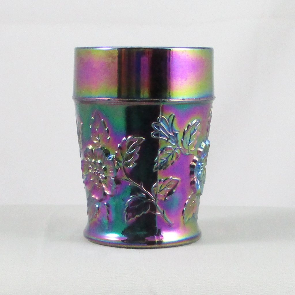 LG Wright Rambler Rose Amethyst Carnival Glass Tumbler Carnival Glass