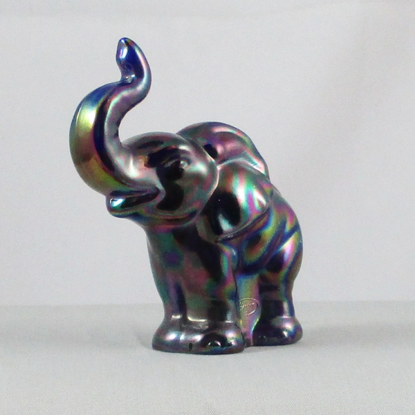 Fenton Blue Carnival Glass Elephant #5158 NK Figurine / Paperweight Animal