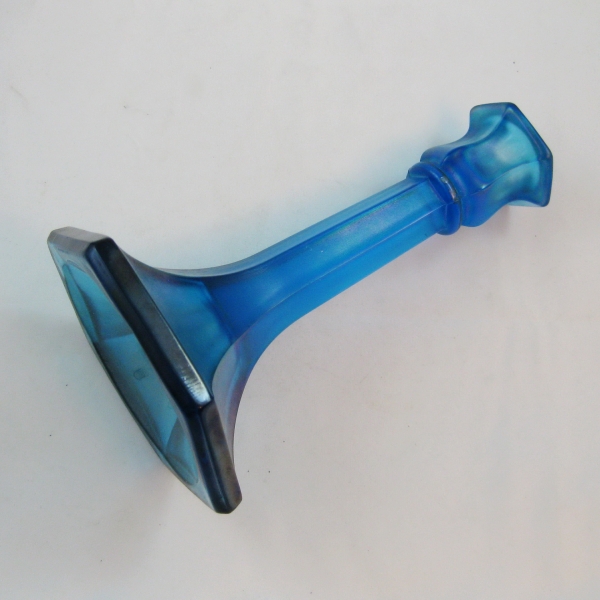 Antique Northwood Sapphire Blue #658 Stretch Glass Candle Sticks
