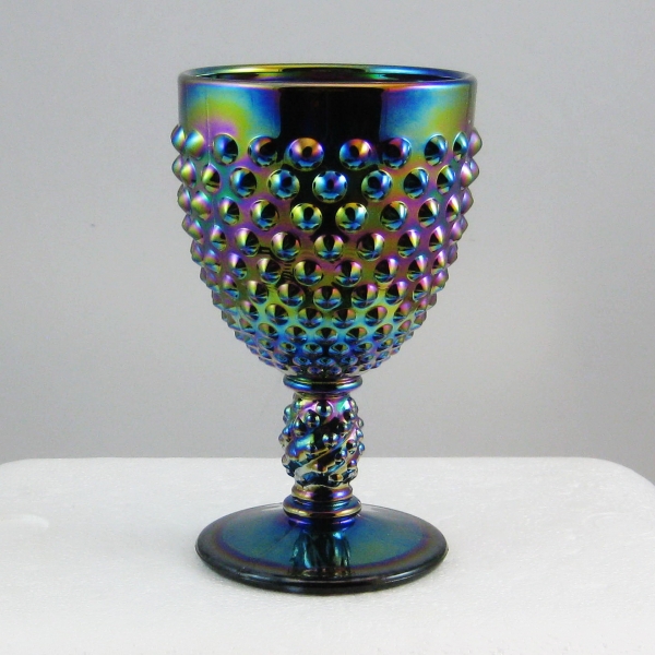 Fenton for Levay Purple Hobnail Carnival Glass Goblet
