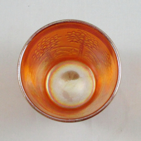 Antique Fenton Orange Tree Orchard Pumpkin Marigold Carnival Glass Tumbler