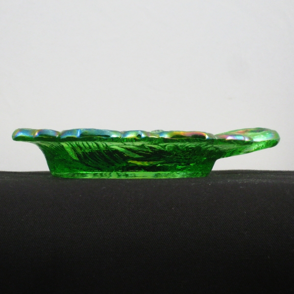 Fenton for Levay Glass Springtime Green Sunflower Carnival Glass Pin Dish