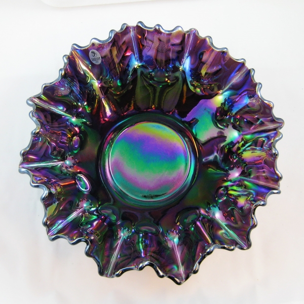 Fenton Purple Wildflower Carnival Glass Large Bowl