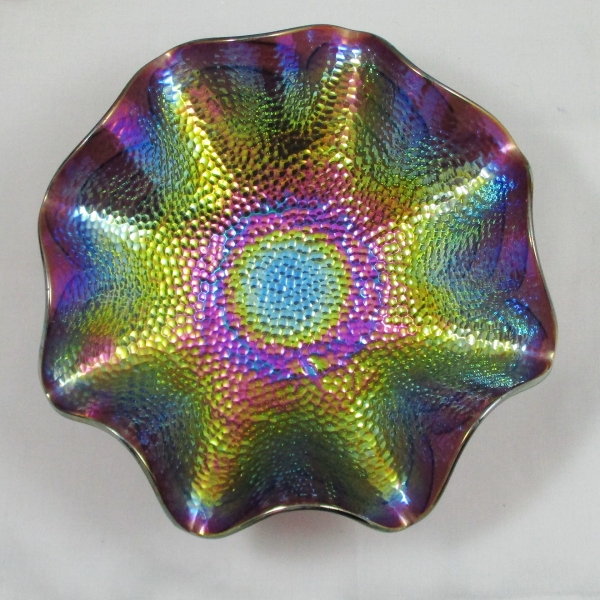 Antique Imperial Purple Cobblestones Carnival Glass Bowl