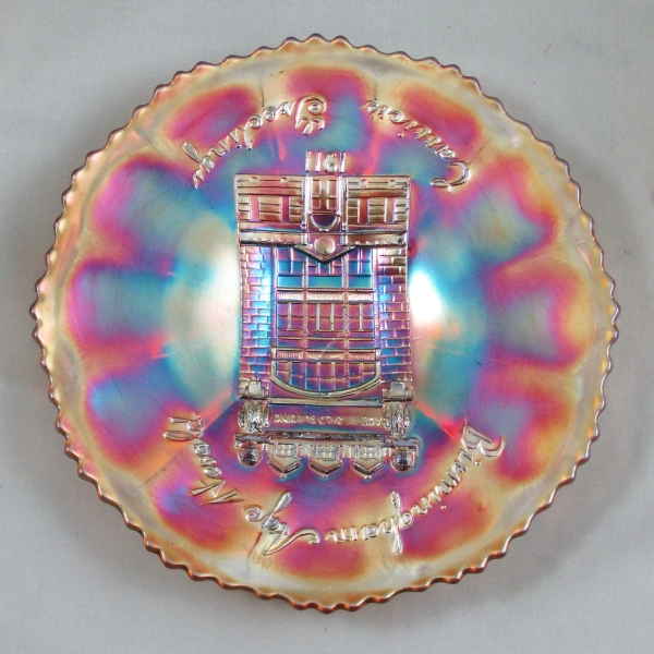 Antique Fenton Amethyst Birmingham Age Herald Carnival Glass Plate