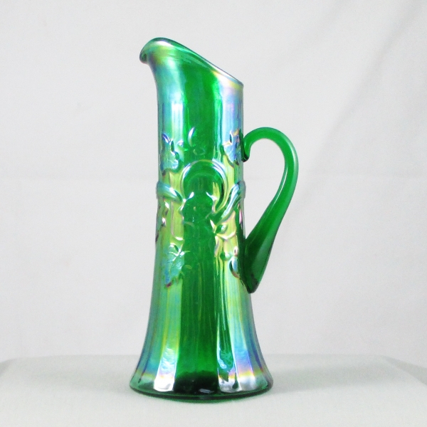 Fenton Emerald Green Morning Glory Carnival Glass Miniature Pitcher Limited Edition
