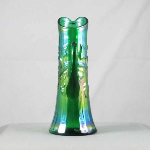 Fenton Emerald Green Morning Glory Carnival Glass Miniature Pitcher Limited Edition