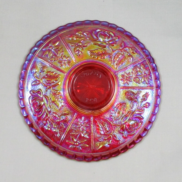 Fenton Red Peacock Dahlia Carnival Glass Plate – HOACGA Limited Edition