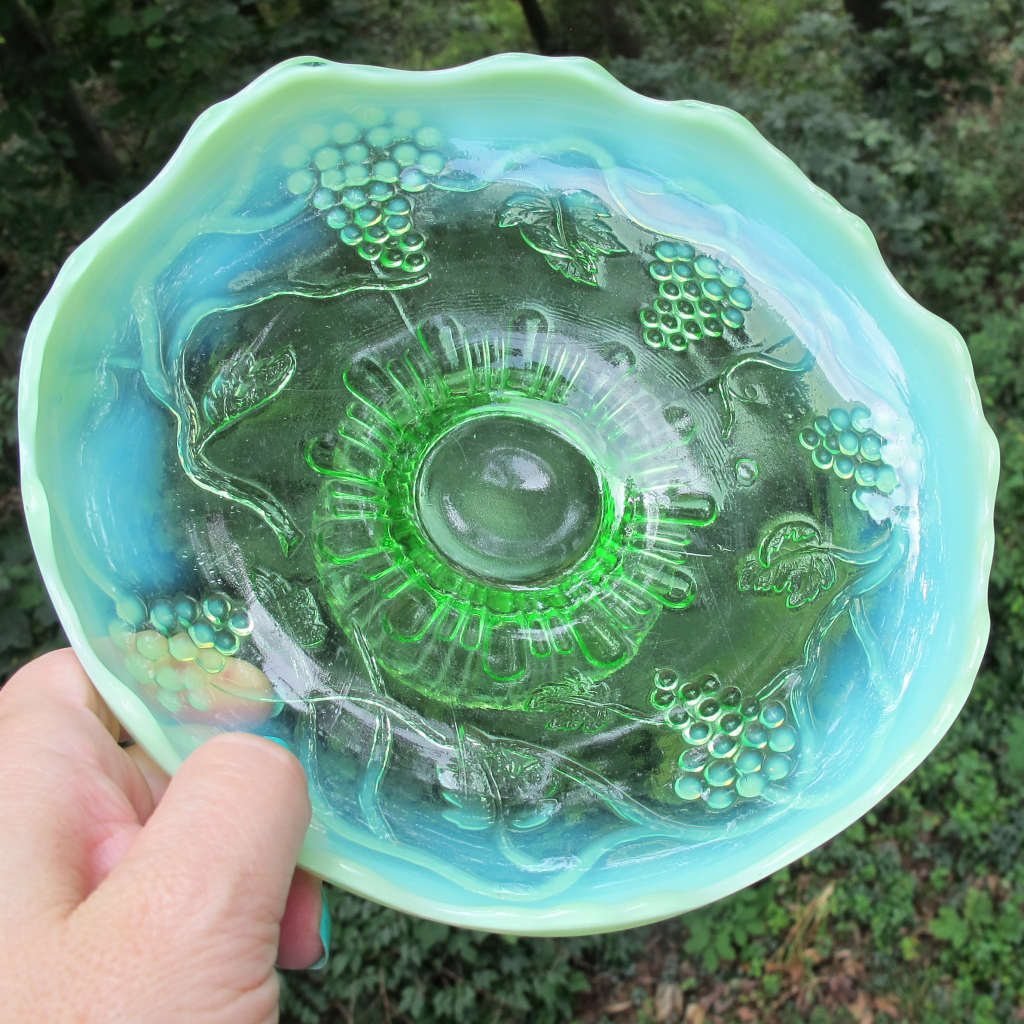 Antique Northwood or Jefferson Vintage Grape Green Opalescent