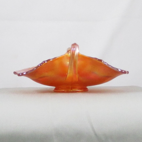 Antique Fenton Marigold Strawberry Carnival Glass Handled Card Tray Strawberry Base