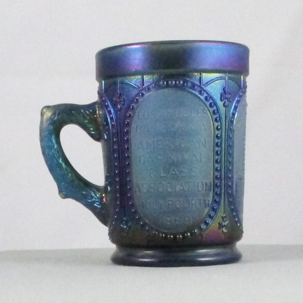 Imperial Blue In God We Trust Carnival Glass Mug Limited Edition for ACGA