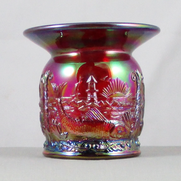 Fenton Red Seacoast Carnival Glass Spittoon Limited Edition for ACGA