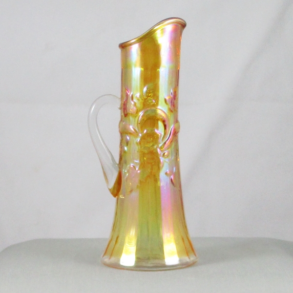 Fenton Marigold Morning Glory Carnival Glass Miniature Pitcher Limited Edition