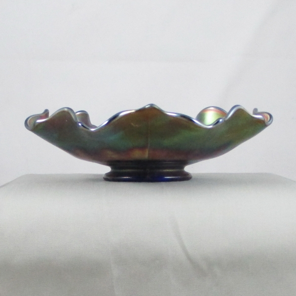 Antique Fenton Acorn Blue Carnival Glass Bowl