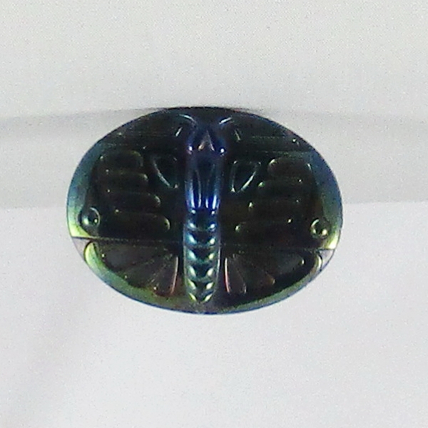 Antique Big Butterfly Black Amethyst Carnival Glass Hatpin