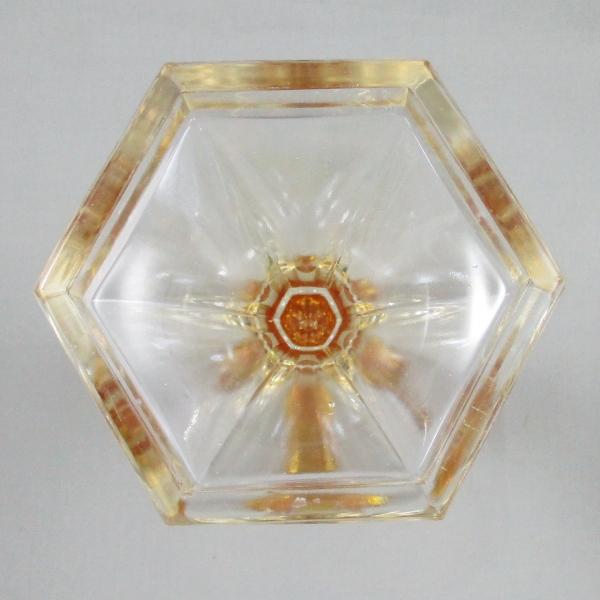 Antique Imperial Marigold Chesterfield Carnival Glass Candle Holders
