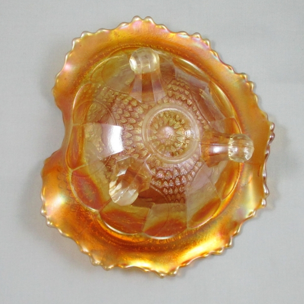 Antique Fenton Horse Medallion Marigold Carnival Glass JIP Bowl