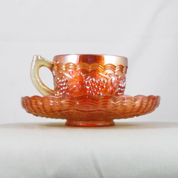Imperial Marigold Imperial Grape Carnival Glass Cup and Saucer Set