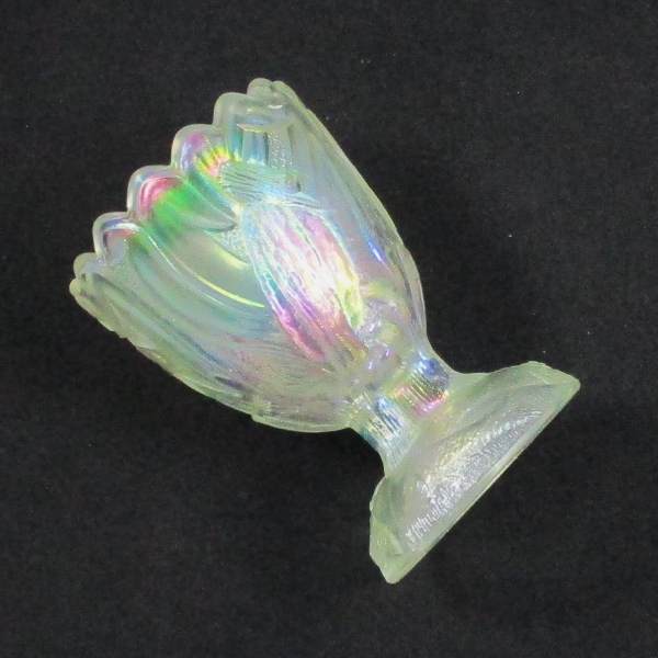 St. Clair White Kingfisher Carnival Glass Toothpick Holder