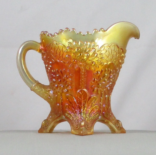 Antique Fenton Orange Tree Marigold Carnival Glass Creamer