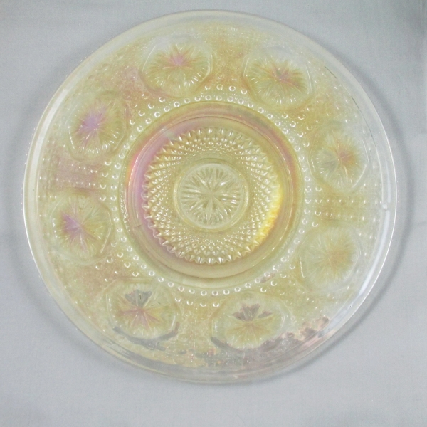 Antique Imperial Star Medallion Clambroth Carnival Glass Plate